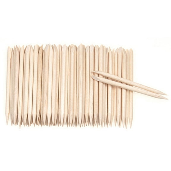 opvise 50Pcs Cuticle File Portable Easily Clean Wooden Lightweight Nail Remover for Home