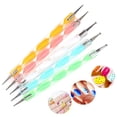 thumbnail image 1 of opvise 5Pcs 2 Way Marbleizing Dotting Manicure Tools DIY Nail Art Rod Painting Dot Pen, 1 of 8