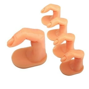 opvise 5Pcs Fingers Models Useful False Tips Plastic Nail Art Training Finger Nail Art Tool