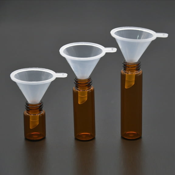 opvise 5Pcs Mini Funnel Practical Reusable Plastic Leak Proof Oil Perfume Funner for Lab Bottles White