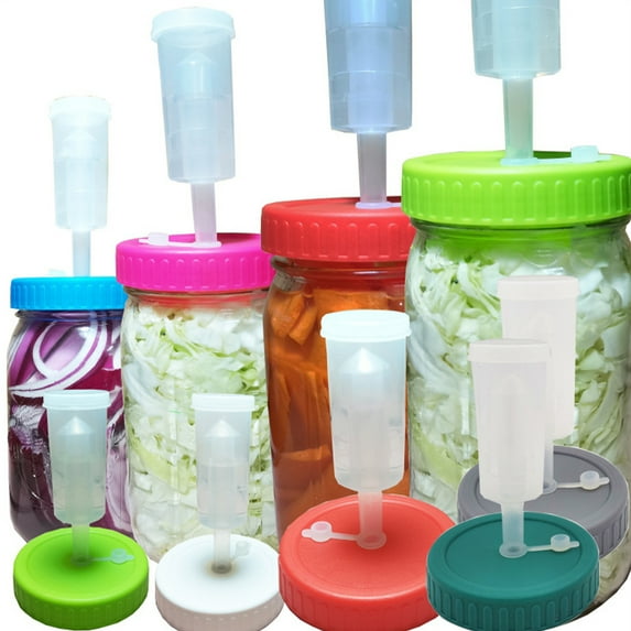 opvise 86MM Fermenting Lid One-way Valve Cucumber Radish Vegetable Fermentation Wide Mouth Jar Sealed Cover Kitchen Supplies Atrovirens