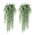 thumbnail image 1 of opvise Artificial Flower Decor Maintenance-free Artificial Plants 1/2pcs Hanging Artificial Flower Vine Uv Resistant Faux Drooping Floral Plants for Home White, 1 of 8
