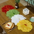 thumbnail image 1 of opvise Beautiful Flower Shape Placemat Exquisite Fine Texture Polyester Dinner Mat for Home White, 1 of 8