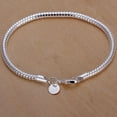 thumbnail image 1 of opvise Bracelet Thin Silver Plated Women Shining Bangle for Party, 1 of 8