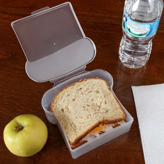 opvise Bread Box Microwaveable Transparent Toast Shape Visible Portable Sandwich Hamburger Storage Case for Kitchen Green