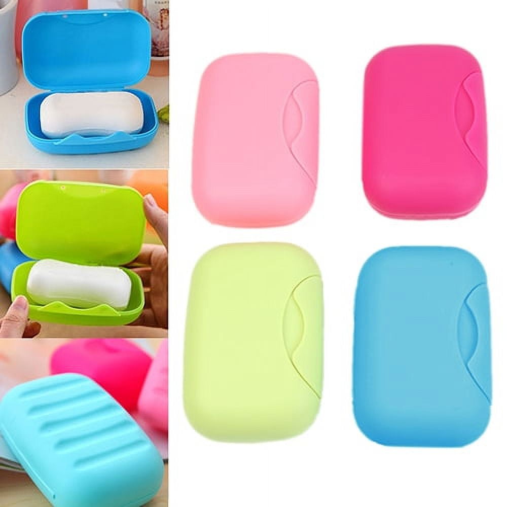 opvise Candy Color Travel Soap Dish Box Portable Case Holder Container Bathroom Tool Green