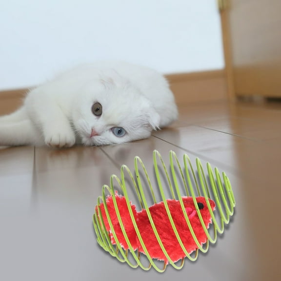 opvise Cat Toy Creative Scratch-resistant Elasticity Pet Cat Simulation Mouse Spring Toy Random Style
