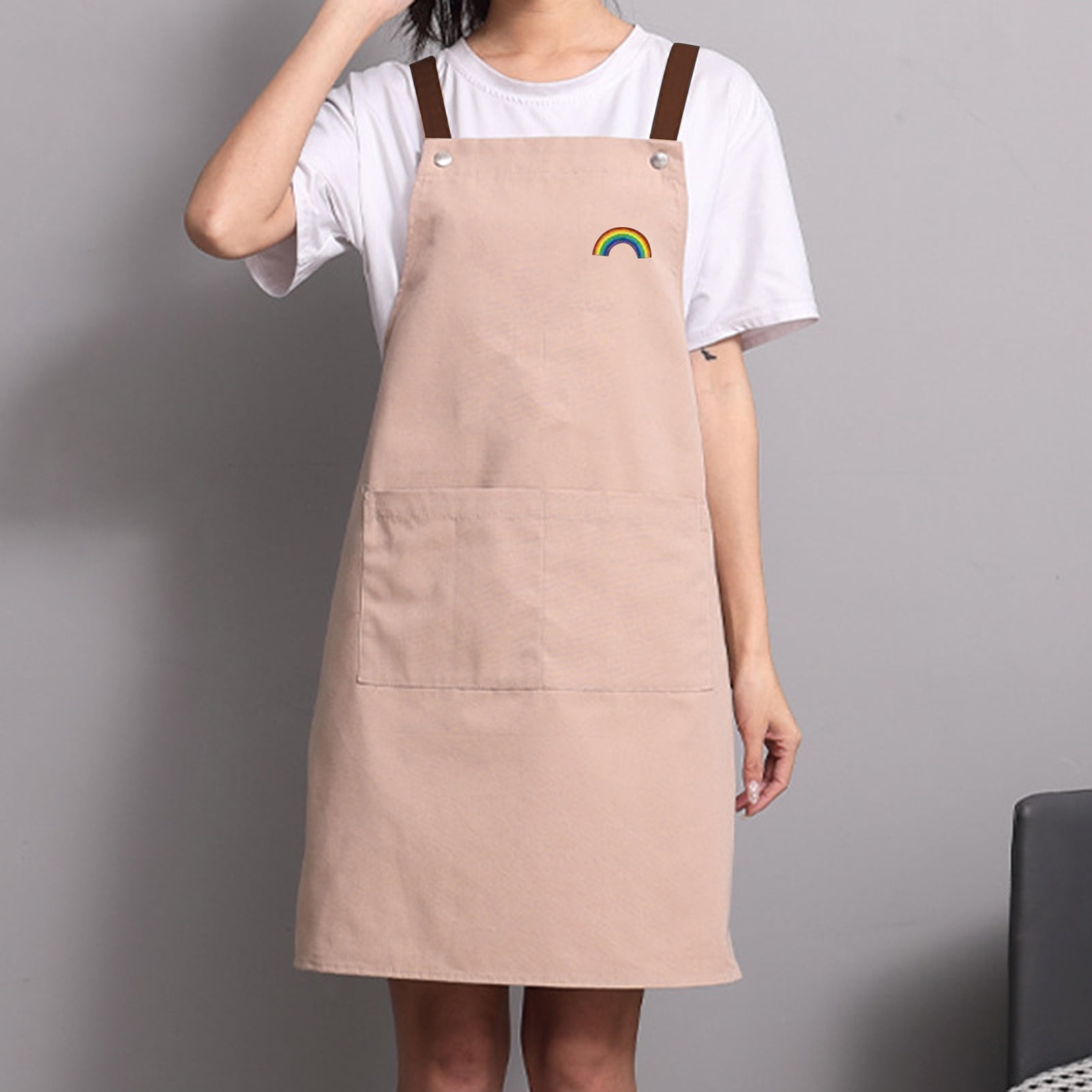 opvise Cooking Apron Waterproof Wide Application with Pockets Oil Proof ...
