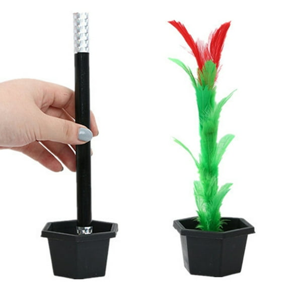 opvise Creative Flowerpot Wand Flower Magic Trick Transformation Kids Toy Party Prop A