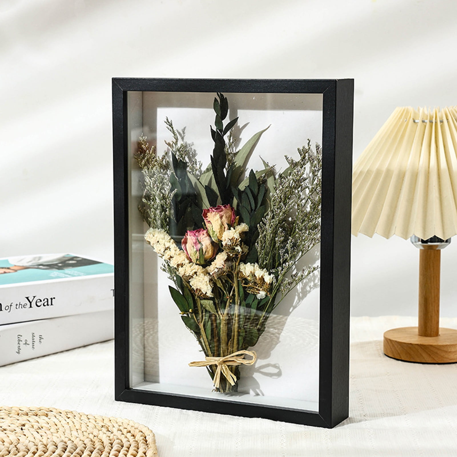 opvise Creative Hollow Dried Flower Plant Photo Frame Handmade DIY Display  3D Picture Frame Deep Large Shadow Box Display Case Black - Walmart.com, image size:1601x1601