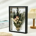 thumbnail image 1 of opvise Creative Hollow Dried Flower Plant Photo Frame Handmade DIY Display 3D Picture Frame Deep Large Shadow Box Display Case Black, 1 of 8
