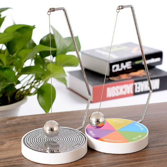 opvise Creative Magnetic Decision Maker Ball Swing Pendulum Toy Office Desk Decoration Black White