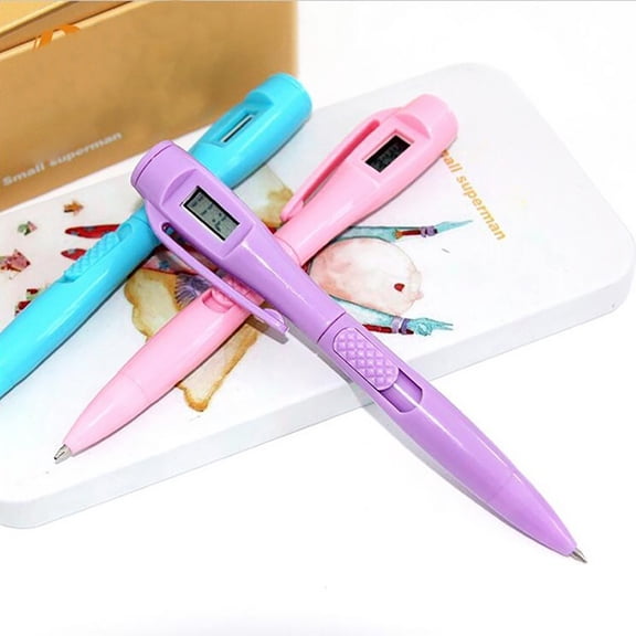 opvise Digital Watch Pen Lightweight Clip Design Plastic Electronic Digital Watch Pen for Writing Blue