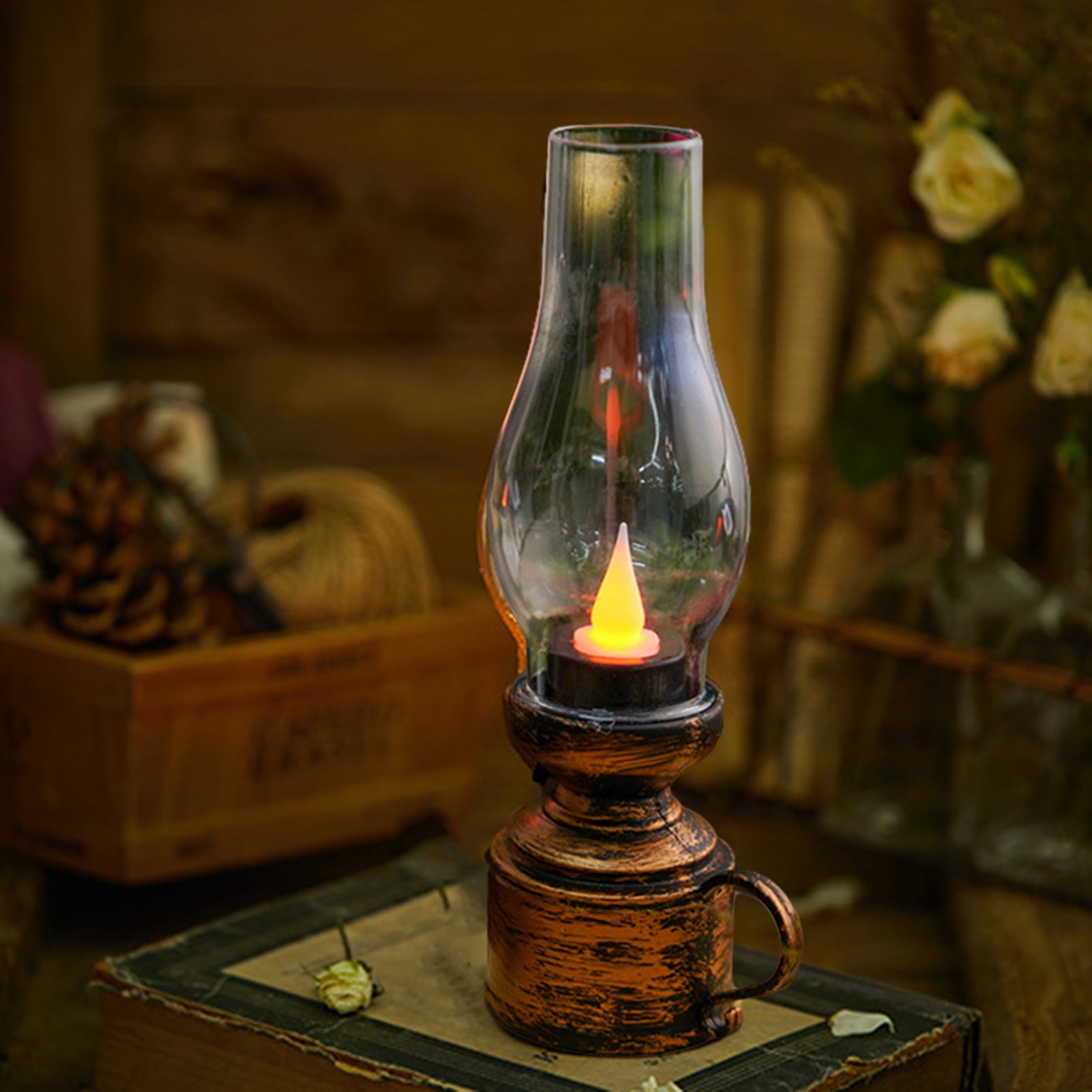opvise Electronic Candle Light Creative Nostalgia Waterdrop Wick