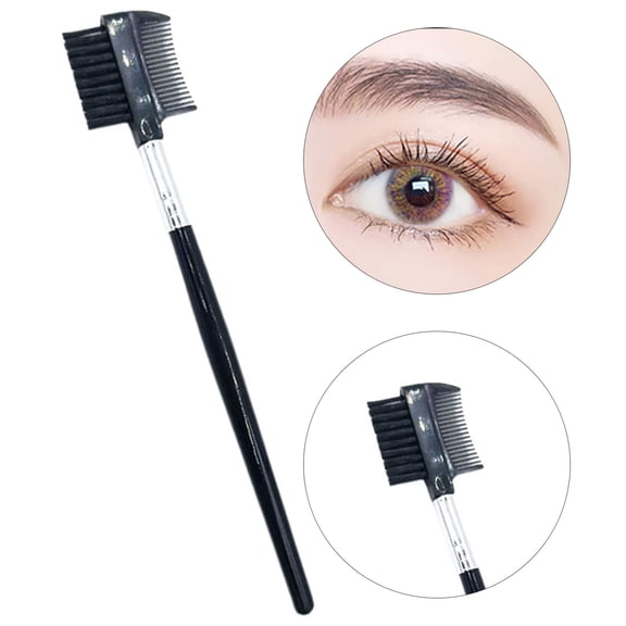 opvise Eyebrow Comb Multifunctional Space-saving Plastic Double-head Beauty Eyelash Brush for Dressing Room
