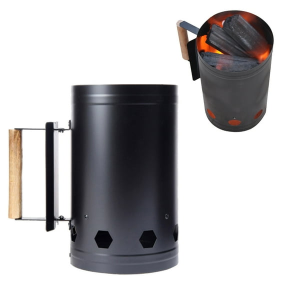 opvise Fast Charcoal Ignition Barrel Carbon Stove Outdoor Barbecue Fire Starter Bucket A