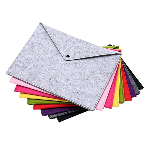 opvise Felt Envelope A4 File Pocket Document Bag Holder Organizer School Office Supply Light Grey