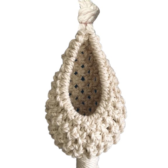 opvise Hanging Basket Pineapple Shape Landscaping Cotton Macrame Flower Planter for Living Room