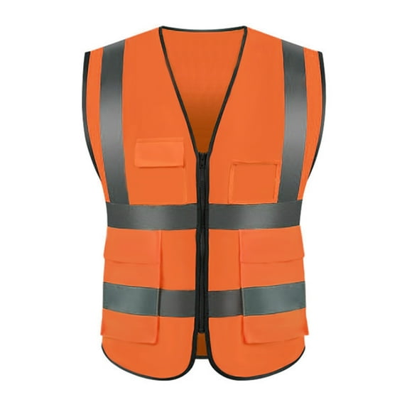 opvise High Visibility Mesh Safety Reflective Vest Breathable Cloth Safety Protective Vest for Outdoor Riding Orange