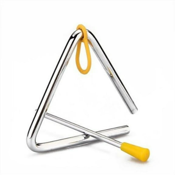 opvise Kids Musical Instrument Percussion Triangle Bell Kindergarten Teaching Kits A