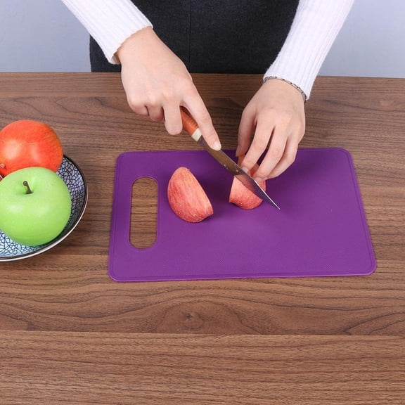 opvise Kitchen Chopping Block Solid Color Non-slip Cutting Plate Board Cooking Tool Red