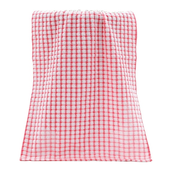 opvise Kitchen Wipes Sure Here's A Product Title for Listing Plaid Print Thickened Kitchen Towel Set Absorbent Cotton Towels for Dishes Furniture More Pink