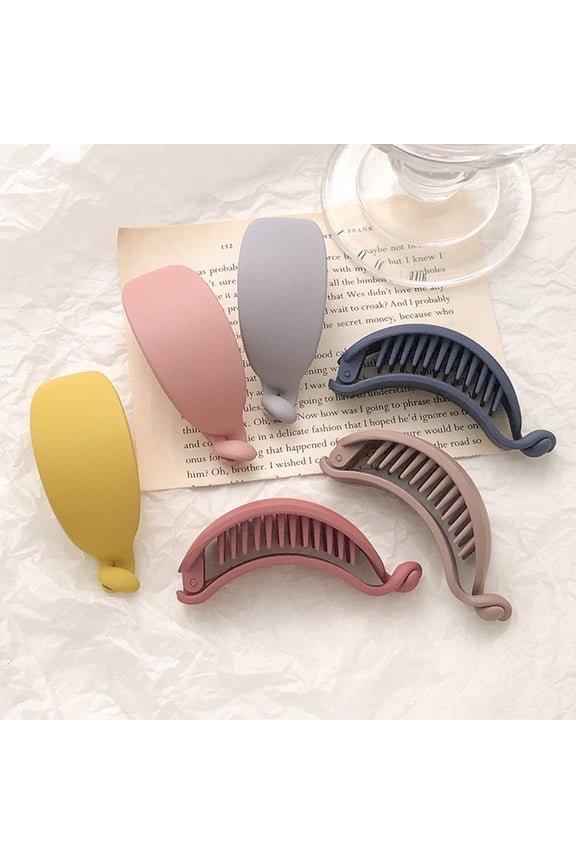 Korean Style Candy Color Non-Slip Hair Claw Sweet Banana Shape Matte Hair Clip Hair Accessories Pink