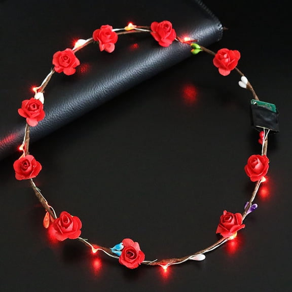 opvise LED Light Garland Girls Women Birthday Party Concert Headband White