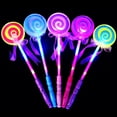 thumbnail image 1 of opvise LED Light up Flashing Fairy Magic Wand Princess Lollipop Stick Girl Xmas Gift Random, 1 of 7