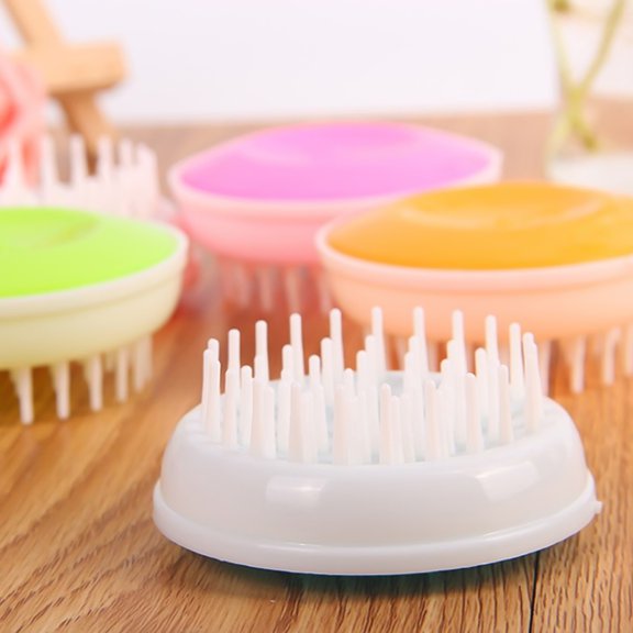 opvise Massage Brush Grooming Hair Removal Silicone Non-Slip Comb Dog Cleaning Tool for Pet Random Color