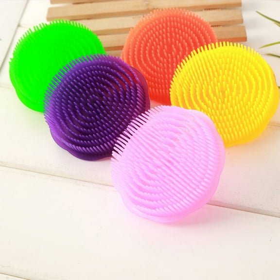 opvise Massage Comb Round Scalp Massager Plastic Bathing Hair Scalp Comb Bathing Tool Random Color