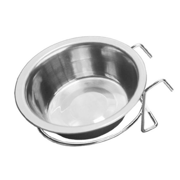 opvise Metal Dog Pet Bowl Cage Crate Non Slip Hanging Food Dish Water Feeder with Hook