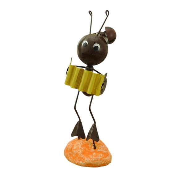 opvise Miniature Sculpture Delicate Beautiful Vivid Iron Mini Reading Ant Decoration