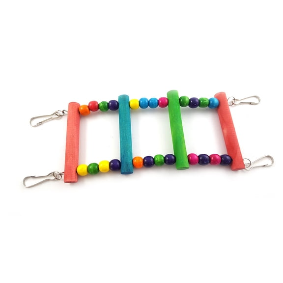 opvise Multicolor Ladder Bridge Budgie Parrot Climbing Bite Toy Parakeet Swing Bird Toy