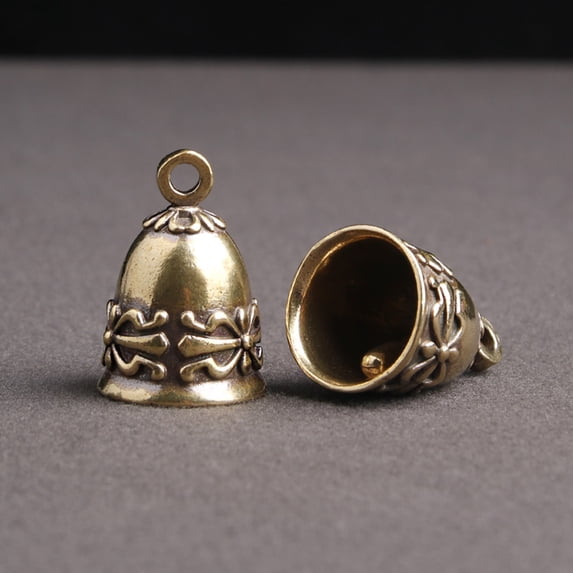opvise Multifunctional Bell Pendant Crisp Sound Brass DIY Craft Bell Sign for Home Bronze
