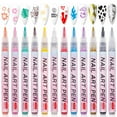 thumbnail image 1 of opvise Nail Art Drawing Pen Rich Colors Fine Tip Quick Drying Press Type Leak-proof DIY Beauty Tools Nail Color Drawing Liner Dotting Pen Green, 1 of 8