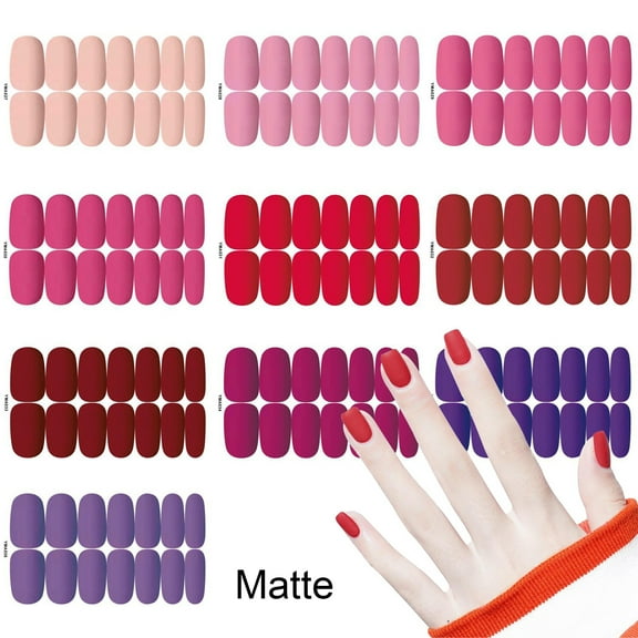 opvise Nail Sticker Self-Adhesive DIY Ultra Thin High Saturation Full Wraps Polish Strips Art Decals for Female