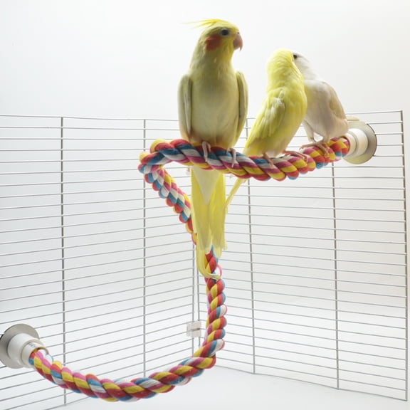 opvise Parrot Cage Toy Multi-color Paw Grinding Bendable Pet Bird Standing Stick Exercise Toy for Budgies 55cm
