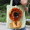 thumbnail image 1 of opvise Pet Carrying Bag Large Capacity Drawstring Hole Lion Modeling Pet Dog Cat Carrying Traveling Bag Green, 1 of 7