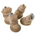 thumbnail image 1 of opvise Pet Dog Winter Anti-Skid Comfy Walking Warm Cozy Berber Fleece Shoes Snow Boots Brown, 1 of 7
