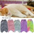 thumbnail image 1 of opvise Pet Recovery Clothes Button Closure Soft Comfortable Anti Lick Striped Print Pet Dog Cat Rehabilitation Protective Clothing Pet Supplies Pink, 1 of 7