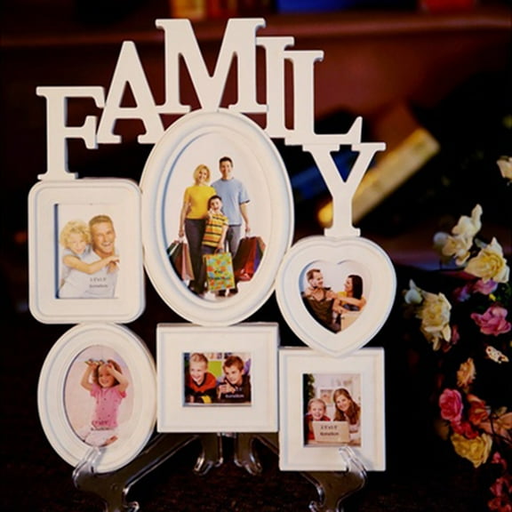 opvise Photo Frame Multi-sized White Plastic Hanging Picture Holder for Room Decor White