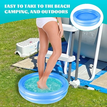 opvise Pool Footbath Inflatable Portable Leakproof Foot Spa Wash Basin Swimming Pool Feet Cleaning Soaking Basin Home Spa Treatment Basin Light Blue
