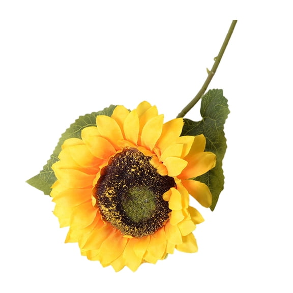 opvise Realistic Sunflower Decor Artificial Sunflower Branch with Stem Reusable Home Wedding Party Faux Flower Floral Arrangement for Indoor Outdoor Garden Yellow