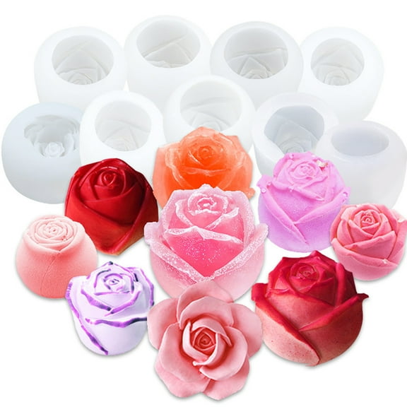 opvise Rose Flower Silicone Mold Fondant Chocolate Cake Ice Cube Jewelry Making Tool 3
