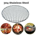thumbnail image 1 of opvise Round Stainless Steel BBQ Grill Roast Mesh Net Non-stick Barbecue Baking Pan 33cm, 1 of 7