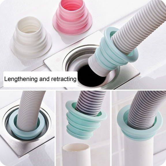 opvise Sealing Plug Convenient Multifunctional Plastic Extended Flexible Drain Pipe Connector for Sewer White