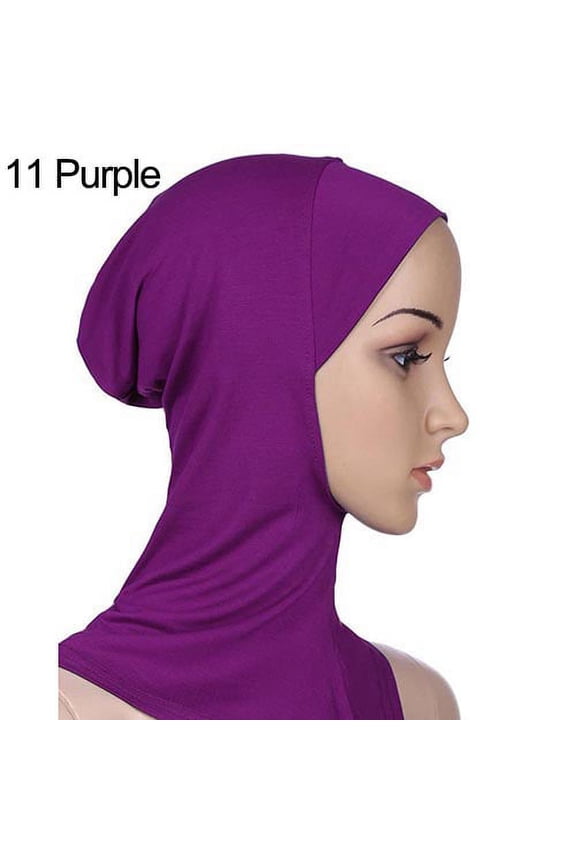 Soft Solid Color Women Full Cover Scarf Cap Underscarf Neck Head Bonnet Hat