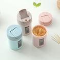 thumbnail image 1 of opvise Toothpick Holder Large Capacity Toothpick Dispenser Single Hole Table Toothpick Storage Box for Home Table Decor Pink, 1 of 8