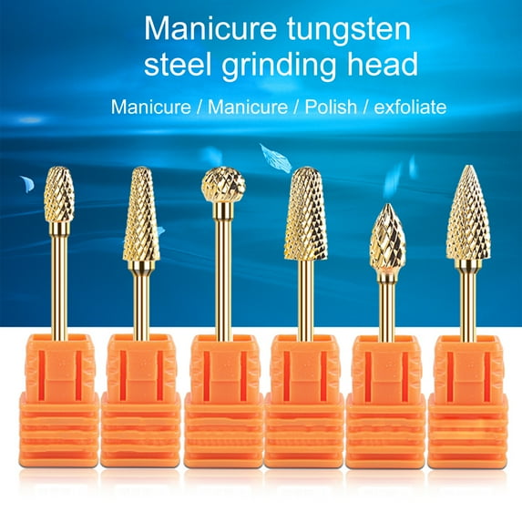 opvise Tungsten Steel Nail Drill Bit Gel Polish Removal Milling Pedicure Manicure Tool